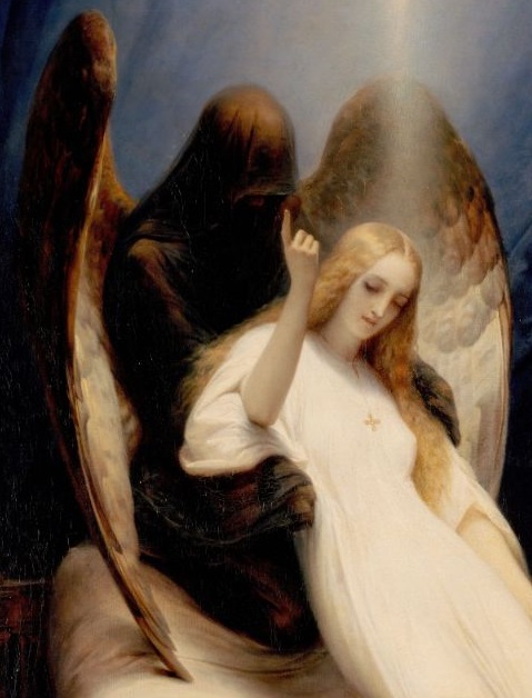 死の天使と天に召す女性