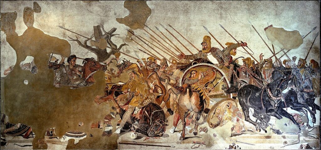 アレクサンドロス大王とダレイオス3世の壁画