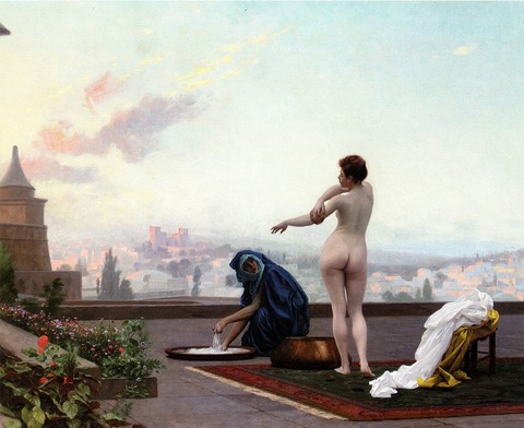 ジャン＝レオン・ジェローム作「バト・シェバの水浴」1889年